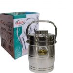 Aulun Stainless Steel Tiffin Hot Case Double Layer Heat Preservation 2.5 Ltr