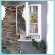 Bathroom Cabinet with Cabinet with Mirror White Colour