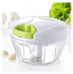 National Chopper Vegetable Cutter for Kitchen Cutter Handy Mini Round Shape with 3 Blades 450 Ml Plastic Nulticolor