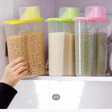 Food Storage Box Clear Container With Pour Lids Kitchen Food Sealed Snacks Dried Fruit Grains Tank Storage Cereal Box 1.9L