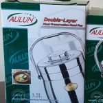 Aulun Stainless Steel Tiffin Hot Case Double Layer Heat Preservation 3.2 Ltr