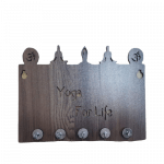 Yoga Design Side Shelf Single Pocket 5 Hooks Key Holder Wooden Key Holder