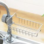 Stainless Steel Faucet Drain Rack Scrubber Holder Caddy Organizer for Kitchen Accessories Dishwashing Liquid Drainer