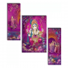 Ganesha UV Textured Home Decorative Self Adhesive Painting ( Multicolour, 12 Inch X 18 Inch ) Set of 3