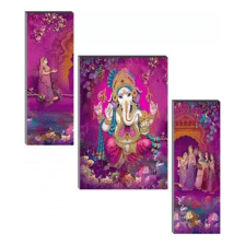 Ganesha UV Textured Home Decorative Self Adhesive Painting ( Multicolour, 12 Inch X 18 Inch ) Set of 3