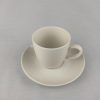 Ceramic cup and plate set long White Color