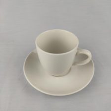 Ceramic cup and plate set long White Color