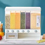 Kitchen Storage Box 6 Grid Dry Food Dispenser