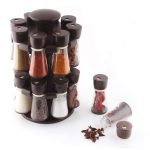 Plastic Multipurpose 360 Degree Revolving Spice Jar Masala Dani Containers Rack Condiment Set of 16 jars Multicolor