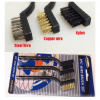 3 Piece Mini Wire Brush Set Steel Brass Nylon Brush For Cleaning