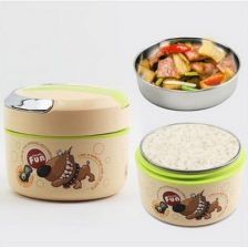 QQ Launch Tiffin Box Printed Stainless Steel Inside 800ML