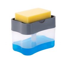 2 in 1 Soap Dispenser for Dishwasher Liquid Holder , Liquid Dispenser Through Pump ( Multi-Color , 400 ML) with Sponge
