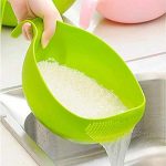 National Plastic Rice Fruits Vegetable Noodles Pasta Washing Bowl and Strainer for Storing and Straining (Multicolour), Standard (Rice Bowl Handle)