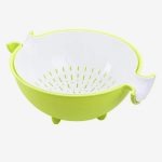 National 2-in-1 Kitchen Detachable Double-Layer Colander Strainer and Large Plastic Bowl Set, Fruit Vegetable Basket for Cleaning Washing and Mixing, Washing Fruits Bowl, Drain Basket (Multi-Color)