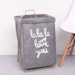 Laundry Bag Linen Designer Printed Foldable / Basket Metal Foldable Legs 65L