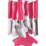 National Trendy Cutlery Set 24 Pieces,(Contains: 6 Table Spoons, 6 Tea Spoons, 6 Forks, 6 Knives),Multicolor