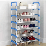 6 Layer Stainless Steel Shoes Organizer Stackable Storage Stand