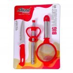 National Kitchenware Big Bachat Pack Kitchen Knife, Kitchen Lighter and Tea Strainer- Best Combo Pack (Multicolor)