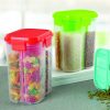 Transparent 4 Section Storage Dispenser Multicolor Square Model 2000 ML