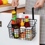 Over Cabinet Door Organizer Steel Wire Kitchen Organizer Holder for Cutting Boards Wall Door Hanging Storage Baskets
