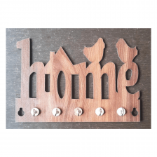 Home Wooden Key Holder Pack of 5 Hooks