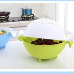 National 2-in-1 Kitchen Detachable Double-Layer Colander Strainer and Large Plastic Bowl Set, Fruit Vegetable Basket for Cleaning Washing and Mixing, Washing Fruits Bowl, Drain Basket (Multi-Color)