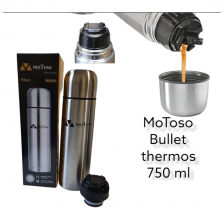 Motoso Bullet Thermos Stainless Steel Slim Hot and Cold Water Bottle Flask Flip Cap 750 ML