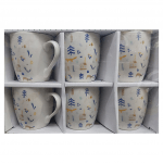 Ceramic Beautiful Texture Printed Cup Set of 6