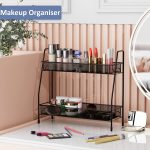 Spice Rack Organizer for Countertop 2 Tier Bathroom Shelf Desktop Makeup Organizer Small Storage Rack
