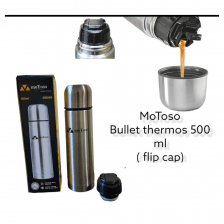 Motoso Bullet Thermos Stainless Steel Slim Hot and Cold Water Bottle Flask Flip Cap 500 ML