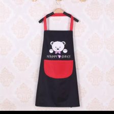 Cotton Cartoon Print Waterproof Apron with Front Pocket Multicolor