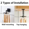 Kitchen Utensil Holder 360 Degrees Rotating Folding Hook Self-Adhesive Hanger