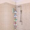 Bathroom Corner Shelf 4 Tier Adjustable Shower Rack Stainless Telescopic Shower Organizers Pole Height 3.1 meter