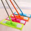 Wet and Dry Cleaning Flat Microfiber Floor Cleaning Mop with Steel Rod Long Handle Dry Mop, Standard (Pack of 1 Piece, Multi-Colour)