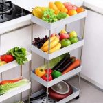 4 Layer Movable Storage Rack Space Saving Organizer with Wheel