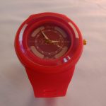 Round Stylish Silicone Strap Designer Analog Watch Red Color