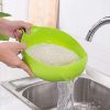 National Plastic Rice Fruits Vegetable Noodles Pasta Washing Bowl and Strainer for Storing and Straining (Multicolour), Standard (Rice Bowl Handle)