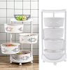Kitchen Storage Cart Rotating Basket Vegetable Rack Multi-Layer Storage Shelves 4 Layer