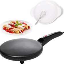 Fully Automatic Portable Mini Electric Cooking Pan with Batter Bowl and Egg Whisk