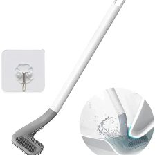 Deep Cleaning Flexible Silicone Toilet Brush with Non-Slip Long Handle