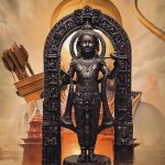 Nexo decor Ram Lalla Wooden board Cutout of lord Ram Lalla Statue in Ayodhya Ram Mandir Decorative Showpiece comes with stand